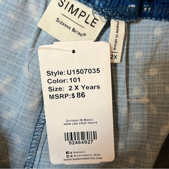 Simple Suzanne Betro Wide Leg Palazzo Pants Sz 2X - Picture 6 of 8